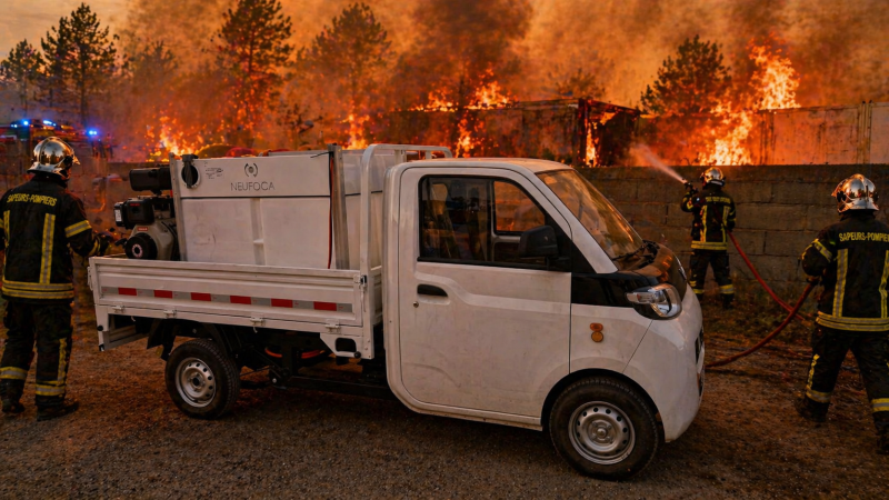 CITY TRUCK CAMION ELECTRIQUE INCENDIE AVEC UNITE DE LUTTE CONTRE LES INCENDIE