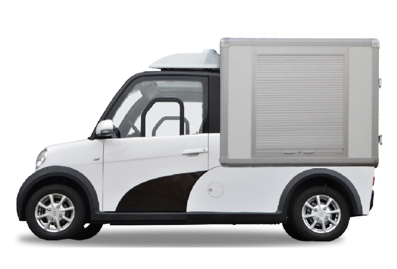 Camionnette électrique avec caisson réfrigéré froid positif ou négatif conduite avec permis B1