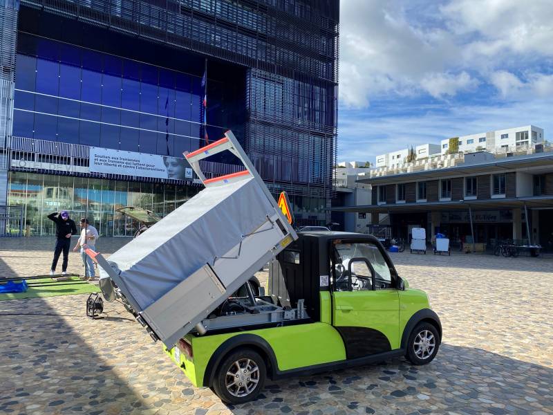 CAMION ELECTRIQUE BENNE BASCULANTE SANS PERMIS 