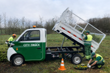 CITY TRUCK LA MEILLEUR PETIT CAMION ELECTRIQUE DISTBUE PAR ASPP IDEAL POUR LA GESTION DES ESPACES VERTS DES VILLES